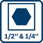 2-i-1 bitholder – for endnu flere anvendelser ved at kombinere 1/2" firkant og 1/4" sekskant